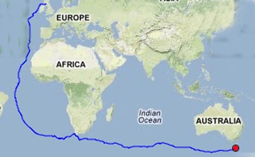 Gerry Hughes - the achievements in his circumnavigation so far ©  SW